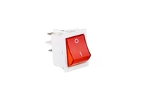 30*22mm Beyaz Gövde 2NO Işıklı Terminalli (0-I) Baskılı Kırmızı A14 Serisi Anahtar